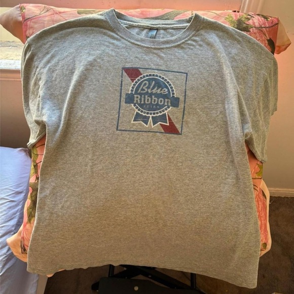 pabst blue ribbon beer vintage grey t shirt men’s oversized - Picture 2 of 8